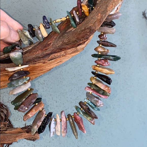 Mixed Stones Artisan Made Collar Necklace - Picture 1 of 8